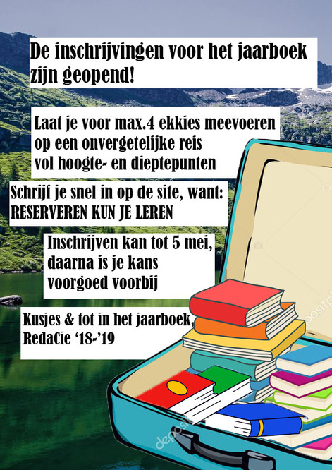 Large poster jaarboekinschrijvingen